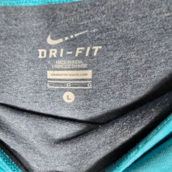 Nike‎ Dri-Fit Workout Leggings Large Full-Length Blue Yoga Pants - Picture 10 of 11